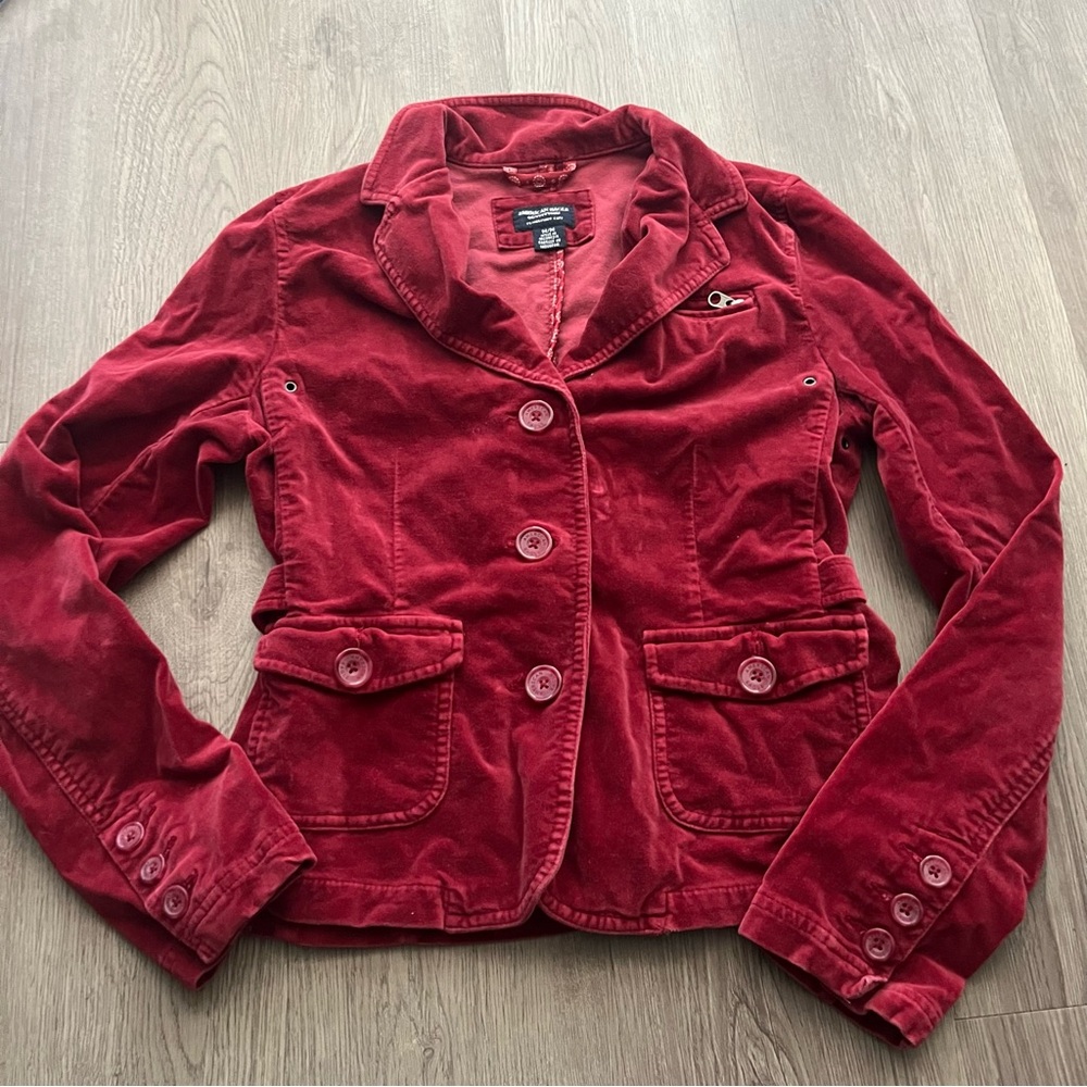 Red American Eagle blazer jacket